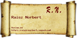 Raisz Norbert névjegykártya