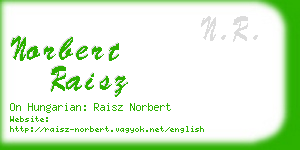 norbert raisz business card